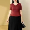 2026 Summer New Chinese Style Plus Size Dress, Jacquard V-Neck Faux Two-Piece Elegant Dress for Curvy Women