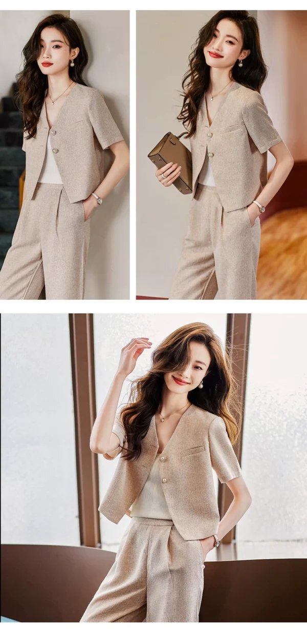 11 2026 Summer Petite Suit Set: Elegant Tailored Blazer & Skirt Ensemble